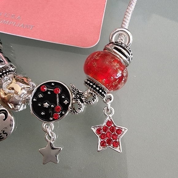 NEW Aries Zodiac Snake Chain Charm Beads Bracelet - Picture 5 of 7